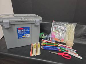 lot 587 image: Craft Supplies and Storage Box