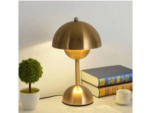 lot 5018 image: Table Lamp with Touch Control, Gold Mushroom Lamp Dimmable Bedside Table Lamp, Night Light for Bedroom, Living Room, Study, Cafe, Office, 3000k Warm Light(E26 Base,Include G45 LED Bulb)