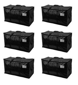 lot 5895 image: ZOBER Extra Large Moving Bags, Heavy-Duty Water-Resistant Storage Bags with Dual Zippers & Carrying Handles, 6 Pack, 27L x 14W x 15H