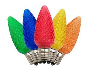 lot 5896 image: 25 Pack C9 Dimmable Shatterproof Led Bulb, E17 Intermediate Base, C9 Replacement Christmas String Light Bulb, Outdoor Break Resistant(Multi Color)