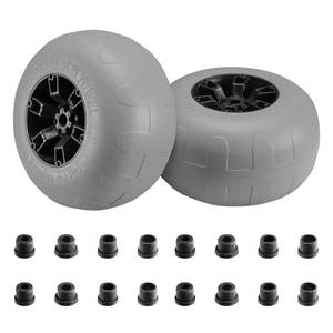 lot 6123 image: Beach Balloon Wheels, 13 Flat-Free Solid PU Beach Cart Tires Replacement Big Sand Wheels for Beach Buggy, Kayak Trolley, Canoe Cart, Rolling Walker, Garden Cart, Wheelchair &amp Buggy, 2-Pack