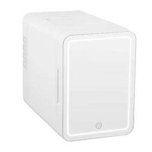 lot 6135 image: Iceblue 6L Mini Fridge with Mirror, Dimmable LED Light Mirror Skincare Fridge with Thermoelectric Cooling Function for Cosmetics and Skincare, AC & DC Mini Beauty Refrigerator - White