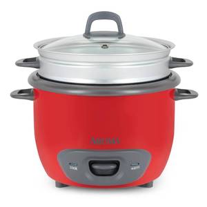 lot 6139 image: Aroma Housewares 14-Cup (Cooked) (7-Cup UNCOOKED) Pot Style Rice Cooker and Food Steamer (ARC-747-1NGR) , Red