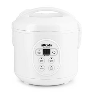 lot 6147 image: Aroma Housewares 8-Cup (Cooked) (4-Cup UNCOOKED) Digital Rice Cooker and Food Steamer (ARC-914D),White