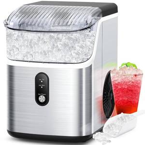 lot 6148 image: COWSAR Nugget Ice Makers Countertop Soft Chewable Pellet Ice Machine with Auto-Cleaning Function, 35Lbs24H, Portable Ice Makers for Kitchen, Office, Home,Silver - Retail $199.99