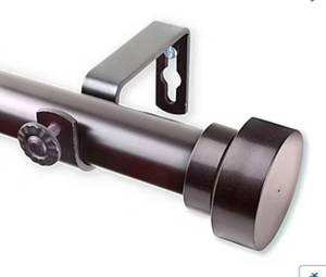 lot 6272 image: Rod Desyne Bonnet 1 In Adjustable Curtain Rod DARK WALNUT ONE SIZE