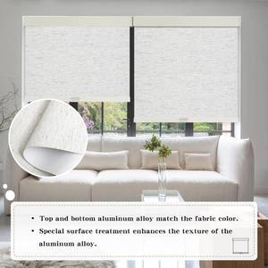 lot 6119 image: SUNOFF Cordless Blackout Roller Shades Blinds for Windows Free-Stop,Pull Down Room Darkening with Valance,Thermal Insulated Woven Fabric Window Door Blinds for Home,Office,Linen 38 W x 72 L