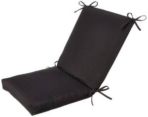 lot 65460 image: Pillow Perfect Fresco Solid IndoorOutdoor One Piece Chair Cushion Deep Seat, Weather and Fade Resistant, Square Corner - 36.5 x 18, Black