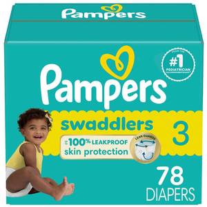 lot 65462 image: Pampers Baby Diapers - Swaddlers - Size 3, 78 Count, Ultra Absorbent Disposable Infant Diaper