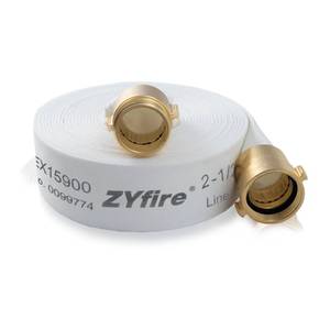 lot 65466 image: ZYfire Fire Hose - 2-12 ID x 50 FT Single Jacket TPU Firefighter Hose with M � F NSTNH Brass Couplings 750 PSI Burst Pressure Lightweight for Use in Firefighting