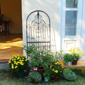 lot 65472 image: SCENDOR Garden Trellis for Climbing Plants 59 H x 21.6 W Metal Unique Design Decorative Garden Structure Weather-Resistant Trellises Outdoor Decor Flowers Roses Vine Ivy Clematis