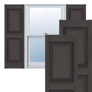 lot 65481 image: Ekena Millwork Lifetime Vinyl LP2S12X04700TG Standard Two Equal Panel Vinyls, Raised Panel Vinyl Shutters, wInstallation Shutter-Loks & Matching Screws (Per Pair), 12W x 47H, Tuxedo Grey