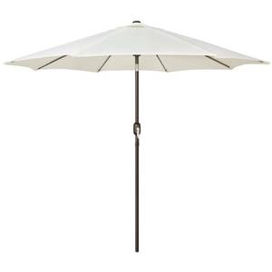 lot 65484 image: Blissun 9 Outdoor Patio Umbrella, Outdoor Table Umbrella, Yard Umbrella, Market Umbrella with 8 Sturdy Ribs, Push Button Tilt and Crank (Creamy White)