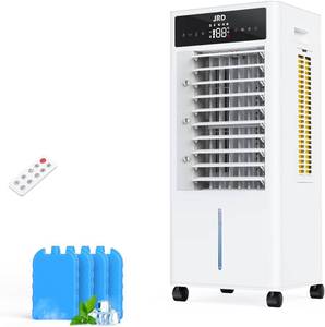lot 65487 image: JRD Evaporative Air Cooler with Remote, 12H Timer Auto-Off, 3-Speed and Spray Function