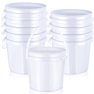 lot 65492 image: Yaomiao 10 Pcs 1 Gallon Bucket White Plastic Bucket Without Lids Paint Buckets Pails Paint Cans Storage with Handle Bucket Pail Container for Multipurpose Household Crafts Projects(1 Gallon)