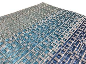 lot 65495 image: Dainty Home Blue Yorkshire Rectangle Vinyl Placemats - Heat Resistant Placemats, Non-Slip, Easy Clean Placemats for Elegant Dining - 13x19 Set of 4 - Perfect for Stylish, Modern Homes
