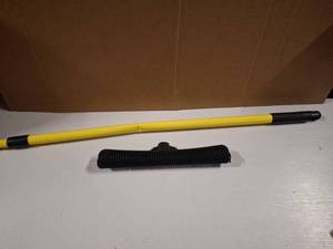 lot 65498 image: FURemover Original Pet Hair Rubber Broom with Squeegee, with 58 Telescopic Handle for Carpet, Tile and Hardwood