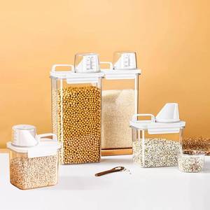 lot 5893 image: NBILIC Cereal Storage Containers, Flip Top, BPA-Free Plastic, Reusable, Pantry Organizers, Food Portion Containers (FG4Pcs RE), NB-H240325 2 big 2 small