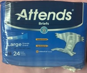 lot 1016 image: Attends Large Adult Briefs - Pack of 24
