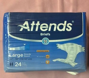 lot 1017 image: Attends Large Adult Briefs - Pack of 24