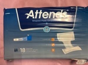 lot 1042 image: Attends Overnight Shaped Pads - 18 Count Pack