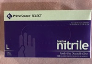 lot 1049 image: Prime Source Black Nitrile Disposable Gloves (Large, 100ct)
