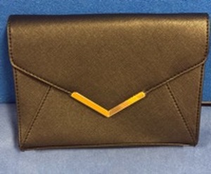 lot 1058 image: KKXiu Black Envelope Clutch with Gold Chain