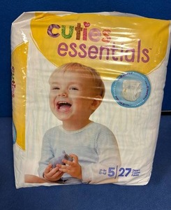 lot 1079 image: Cuties Essentials Diapers Size 5 (27 Count)
