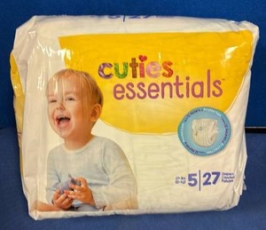 lot 1080 image: Cuties Essentials Diapers Size 5 - 27 Count Pack