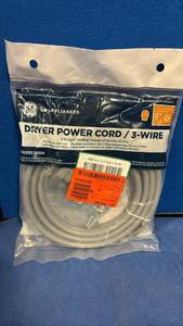 lot 1086 image: GE Universal 6ft 3-Wire Dryer Power Cord