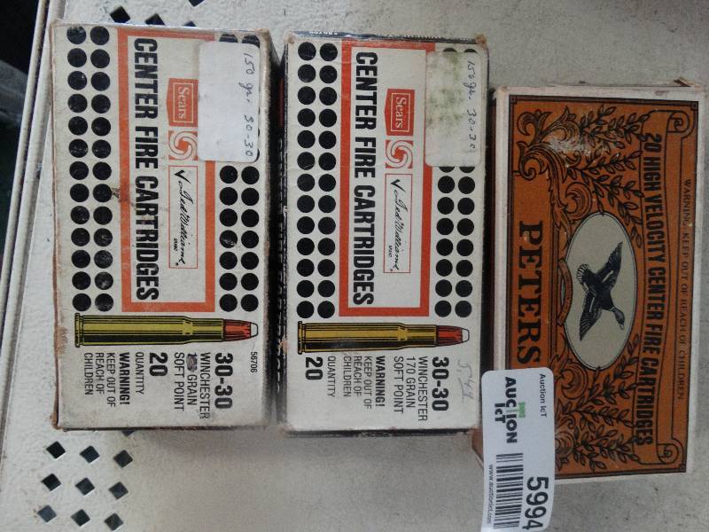 lot 5994 image: 3 boxes of 30-30 bullets
