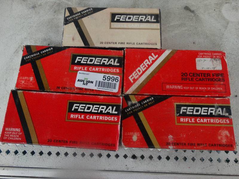 lot 5996 image: 5 boxes of 30-30 bullets