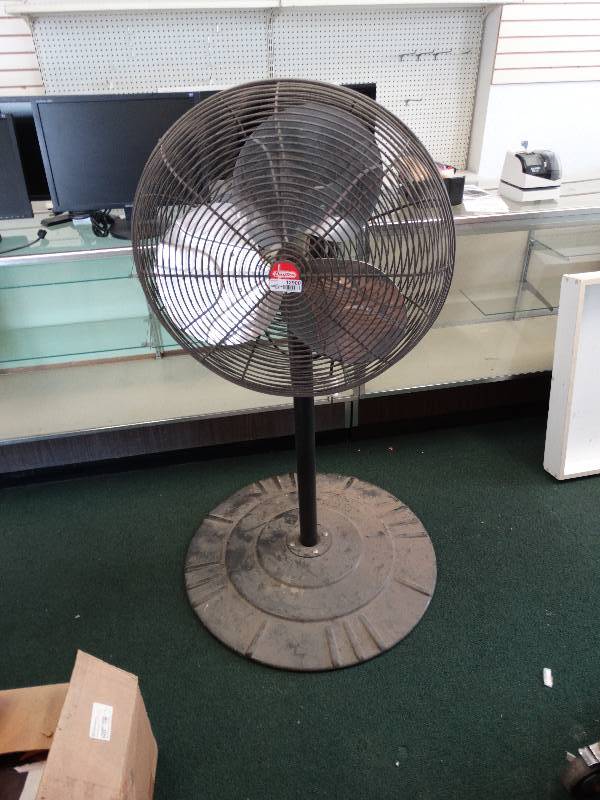 lot 12900 image: Dayton pedistool fan. Start up cap is bad.