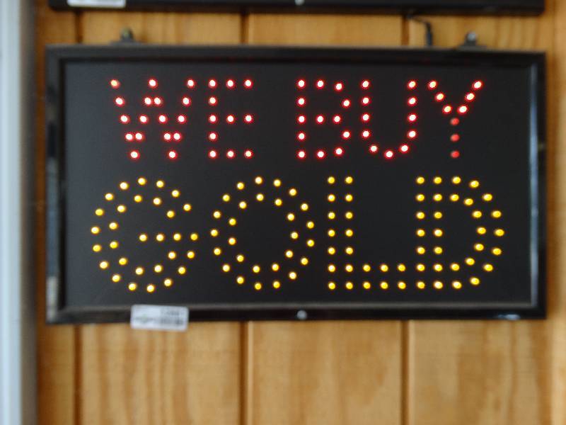lot 12882 image: We Buy Gold light up store sign