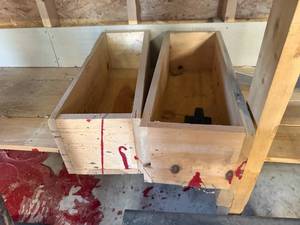 lot 1235 image: 2 WOOD STORAGE BOXES 2X8 APROX---------------GWW