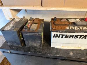 lot 1255 image: 3 OLD CAR BATTERIES