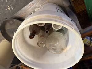 lot 1266 image: 5 GALLON BUCKET OF VINTAGE BOTTLES, MARIGOLD, DAISY------R1