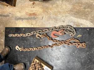 lot 1322 image: 2 SHORT CHAINS, HOOK, HEAVY DUTY----R2