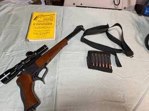 lot 1102 image: Thompson Center Arms, 35 Rem, Super 14, S#375323, Tasco 3x20 Scope, Bore Bright, Rifling Good.
