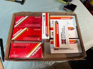 lot 1121 image: 3 BOXES FEDERAL HIGHPOWER 35 REM  5 BOXES WINCHESTER 35 REM AMMO