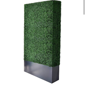lot 7731 image: Artificial Boxwood Hedge Privacy Screen Planter Box 79x48x12 (located damage on frame, see pics)