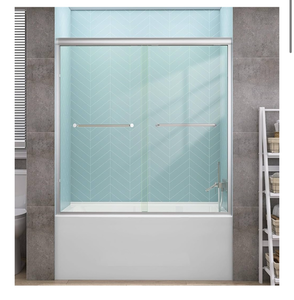 lot 7732 image: Modern Sliding Glass Bathtub Door - Retail $299