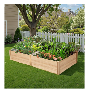 lot 7737 image: SPECRAFT 8x4 Ft Wood Raised Garden Bed, Durable 15 Inch Depth Planter Box for Vegetables, Herbs, and Flowers, Ideal for Outdoor Gardening with Open Base - Retail $0