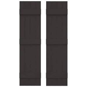 lot 7740 image: 14 in. W x 59 in. H Vinyl Exterior Joined Board and Batten Shutters Pair in Musket Brown - Retail $171
