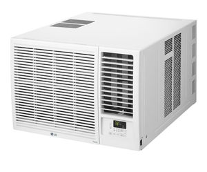 lot 7747 image: LG Smart Window Air Conditioner with Heat, 230V, Air Conditioner Cools Rooms up to 1,400 Sq.Ft (heat 12000btu ac 18000 btu) no remote (EURO PLUG, needs adapter) - Retail $0
