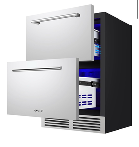 lot 7750 image: Bodega Premium Beverage Cooler Wine Cooler 23x23x33 Stainless Steel - Retail $899