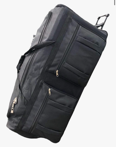 lot 7753 image: 42-inch Rolling Duffle Bag with Wheels, Luggage Bag, Hockey Bag, XL Duffle Bag With Rollers, Heavy Duty Oversized Storage Bag - Retail $0