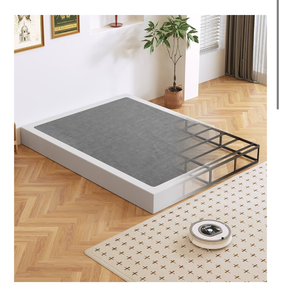 lot 7754 image: Box Spring, Metal Frame Mattress Foundation with Fabric Cover, Easy Assembly, Noise-Free (7 Inch, Queen) - Retail $0