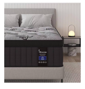 lot 7781 image: Queen Mattress, 14 Inch Hybrid Mattresses in Box with Gel Memory Foam & Pocket Spring, Euro Top, Medium Firm for Back Support & Pressure Relief, Motion Isolation, Grey vacuum sealed  - Retail $0