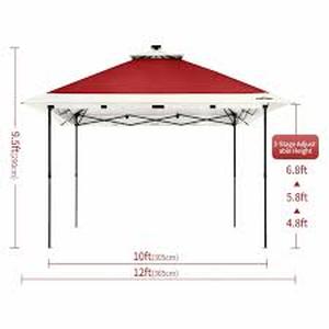 lot 7730 image: SUNTIME 12-ft x 12-ft Square Red Pop-up canopy - Retail $0